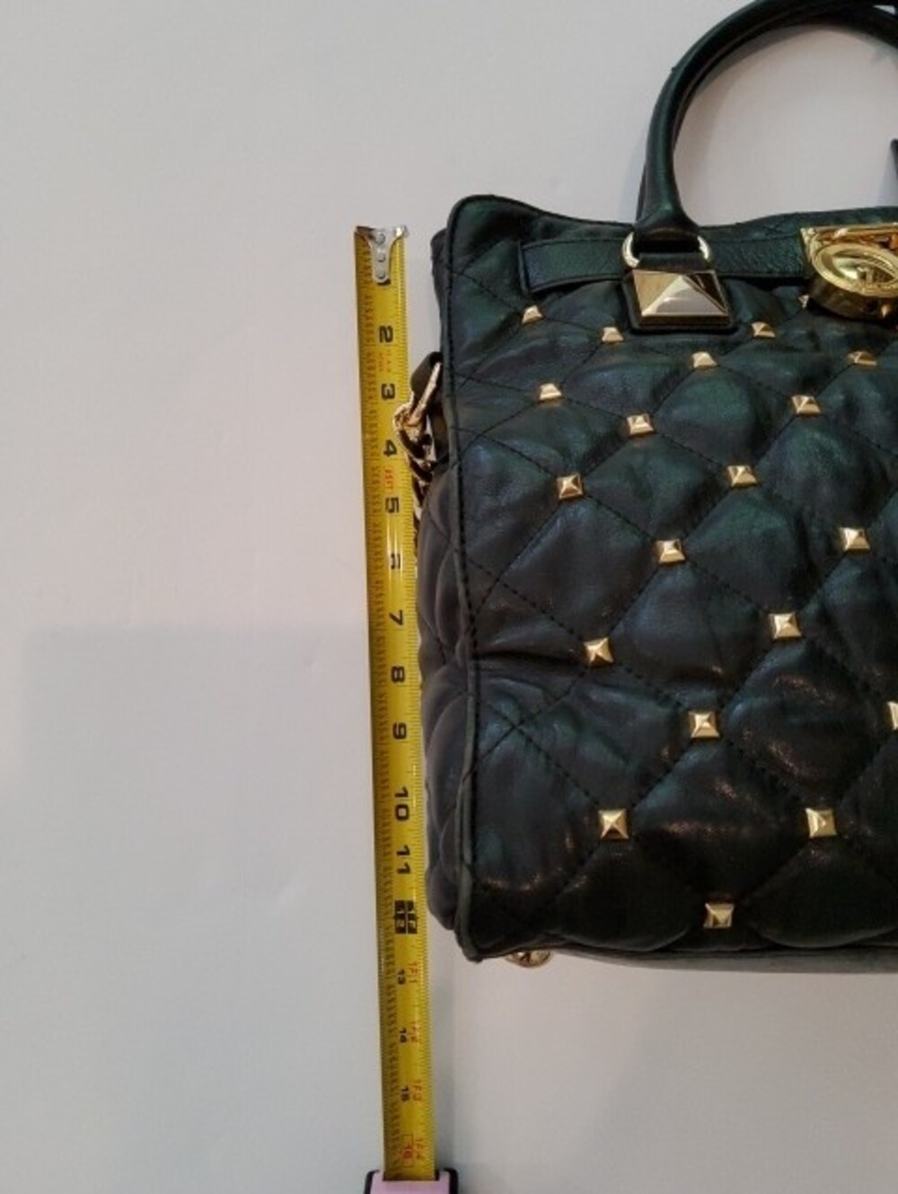 Michael Kors Black Quilted Hamilton Bag with Gold Studs - Picture 13 of 15